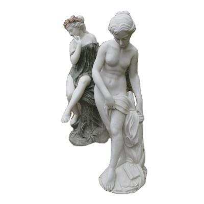 China Life Size White Natural Marble Lady Europe Beautiful Garden Marble Statue Sculpture for sale