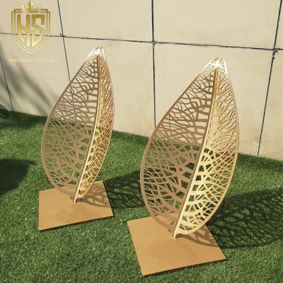 China Abstract Outdoor Sculpture For Garden And Park Metal Craft Leaves for sale