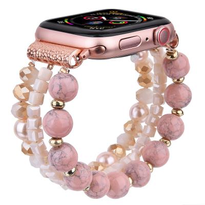 China Luxury Women Fashion Charm Bling Pearl Watch Band Strap For Apple Watch Bands Ultra Beaded Se For iWatch Series 7 Strap 6 5 4 for sale