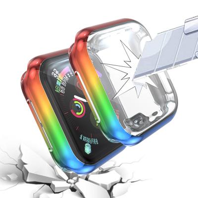 China Luxury 360 Full Soft Clear Screen Protector Case For Apple Watch Series 44mm 40mm 41mm 49mm Transparent Cover For IWatch Se 7 2 8 6 for sale