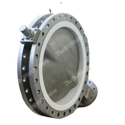 China General dn250 double flange seal ptfe butterfly valve for sale