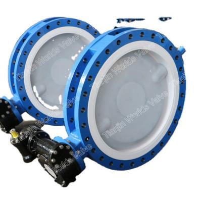 China General Pn16 Pn10 Pipe Valve Flange Pneumatic Butterfly Valve for sale