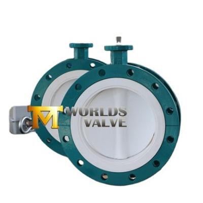 China General Pneumatic PTFE Jacketed Double Flange Split Body Butterfly Valve for sale