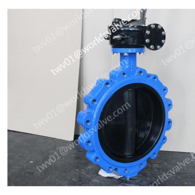 China general dn100 pn16 cast iron wafer ductile type butterfly valve with worm gear box operator for sale