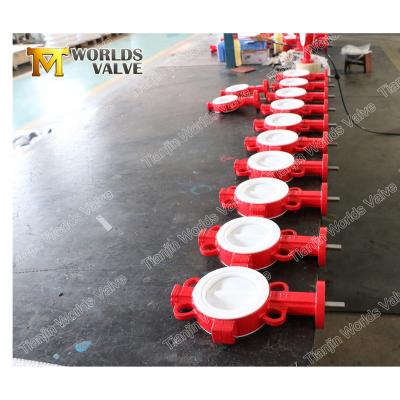 China Stainless steel general sanitary ptfe flange pneumatic butterfly valve for sale