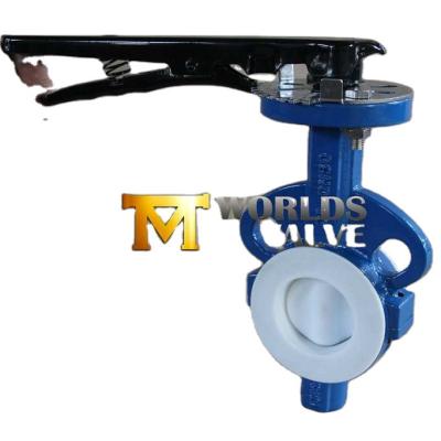 China General China Supplier Full Wafer Type PTFE Jacketed Butterfly Valve for sale