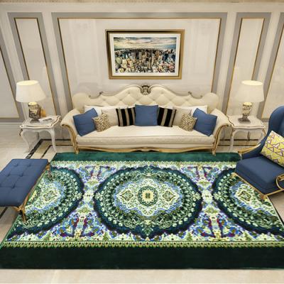 China Modern Custom Dark Green Large Floor Blankets Washable Shaggy Rug And Area Rugs Living Room Blanket for sale