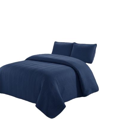 China Hot Selling High Quality Soft Touch Anti-pilling V Lines Solid Comforter Set for sale