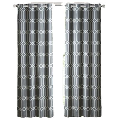 China Blackout Gray Window Curtains For Home Comfortable And Soft Cotton Ready Made Blind Curtain for sale