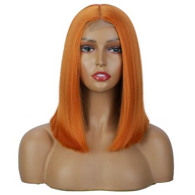 China High Quality Natural Fiber Straight Synthetic Heat Resistant Wig Full Lace Front Human Hair Wigs For Black Women for sale