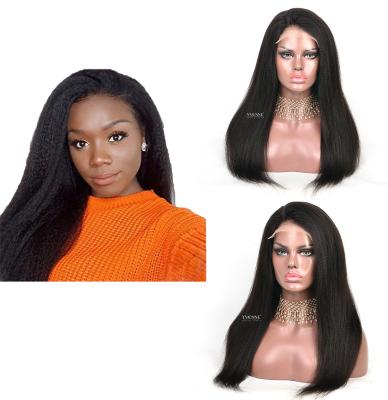 China Human Hair YVONNE 5*5 HD Yaki Lace Frontal Straight Extra Density Wig Brazilian Hair Wigs YVONNE 5*5 For Black Women for sale