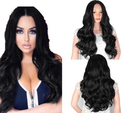 China Big Wave Curly Hair Wave Wigs Fiber Synthetic Heat Resistant Synthetic Hair Wigs Wholesale Full Lace Wig With Highlights For Black Women for sale