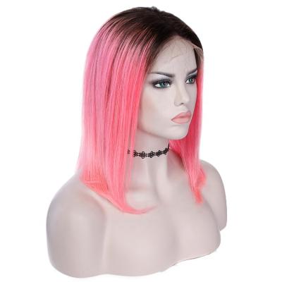 China Cheap Pink Lace Short Natural Straight Front Wigs For Sale for sale