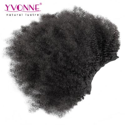 China Yvonne Hand Made Afro Kinky Curly Brazilian Virgin Hair Clip In Hair Extension Clip In Hair Extensions For Black Women for sale