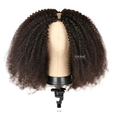 China Yvonne Kinky Curly Hair Part Unprocessed Brazilian Thin Kinky Curly U Part Virgin Hair Wig For Women Hair Extensions for sale