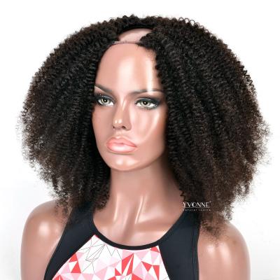 China Yvonne's Virgin Hair 4A 4B U Part Wigs 4A 4B U Part Hair Thin Curly Thin Brazilian Curly Curly U Part Wigs For Woman for sale