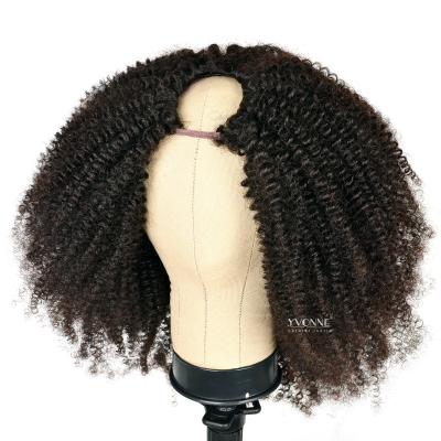 China Yvonne Virgin Hair Thin Part Wigs Hair 4A 4B U Part Wigs Short Thin Curly Curly Curly Hair U Part Wigs for sale