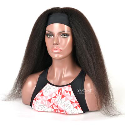 China Yvonne Unprocessed Virgin Hair Real Hair Wig Headband Brazilian Straight Kinky Curly Hair Bundles For Black Women for sale