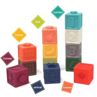 China DIY TOY Cube Building Blocks Colorful Game Soft Toy For Kid's Knowledge for sale