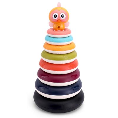 China Intellectual Building Creative Multi Color Rings Children Plastic Toy Stacking Blocks for sale