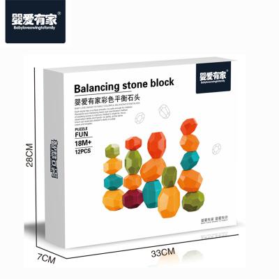 China Durable And Colorful Stone Set Building Blocks Building Toy Balancing Game For Kids for sale