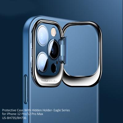 China Unique Wholesale Custom Shattersproof Hidden Stand Invisible Cell Phone Case For iPhone 12 for sale