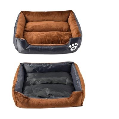 China Ultra Soft Velvet Washable Double Sides Rectangle Travel Paw Design Pet Beds Accessories Oxford Dog Dog Bed Usable Dog Bed for sale