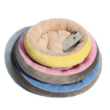 China Best Stocked Free Sample Custom Waterproof Washable Round Faux Fur Cushion Donut Removable Cat Dog Pet Round Bed for sale