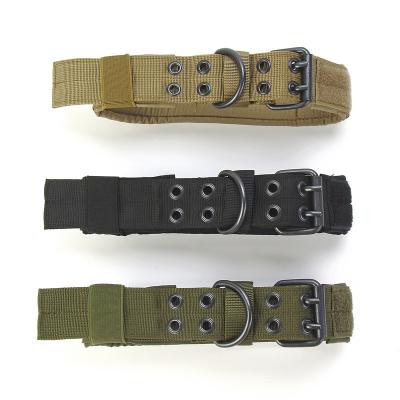 China Quick Release Dog Collar Tactical Durable Military Nylon Adjustable Dog Training Collar For Large Dogs for sale