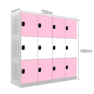 China China Factory Price Gymnasium Plastic Workplace 3 Tiers 12 Compartments Office Cabinet Office Locker For Staffs for sale