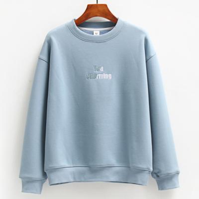 China Good Quality Anti-pilling Sportswear Viable Cotton Hoodies Solid Crewneck Sweater for sale