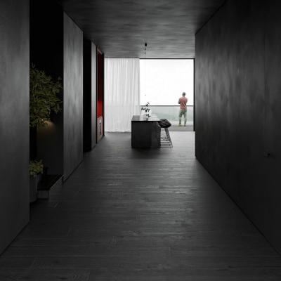 China Minimalist Style Black Minimalist Oak Engineered Wood Flooring for sale