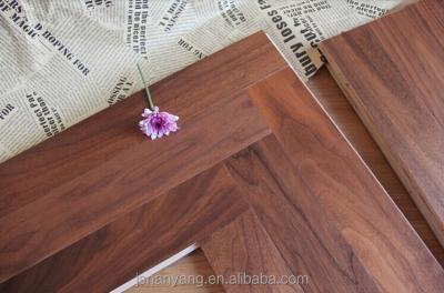 China Interior Decoration Natural Color Stained American Walnut Herringbone Parquet Flooring for sale