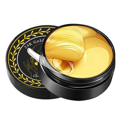 China Anti-Puffiness OEM Remove Fine Line Dark Circles Eye Bags To Increase Elasticity Skin Smooth Correction 24k Gold Natural Eye Mask for sale