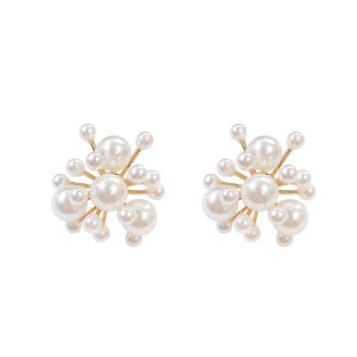 China CLASSIC 925 Needle Style Explosive Silver Pearl Firework Creative Earring Jewelry for sale