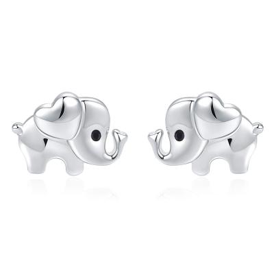 China CLASSIC Fashion Elephant Heart Shaped Earrings 925 Sterling Silver Jewelry for sale