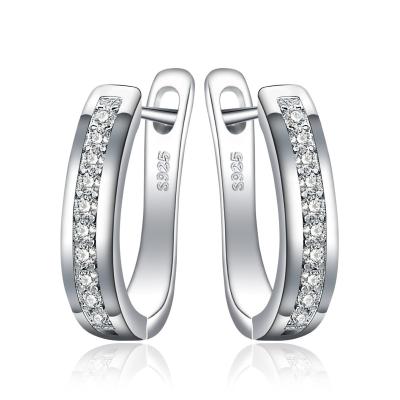 China CLASSIC Fashion Diamond U Shaped Earrings 925 Sterling Silver Stud Earrings Jewelry for sale