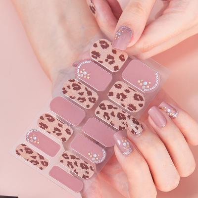 China Hot Selling Design Wholesale Film Polish Nail Stickers Bronzing Laser Press On Nail Stickers Full Cover Gel Nail Wraps for sale