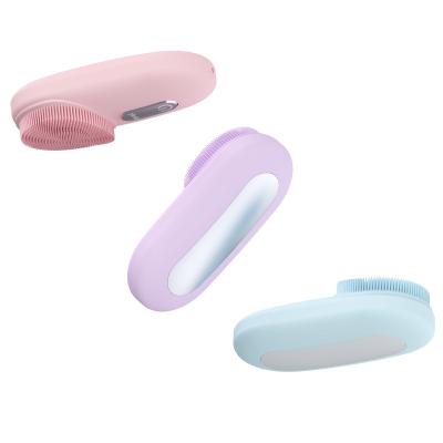 China DEEPLY CLEANING 3 in 1 Sonic Cleansing Instrument Silicone Facial Cleansing Brush Ultrasonic Electric Face Cleanser for sale