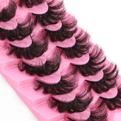 China False Short Tapered Invisible Eyelash Natural Mink Eyelashes Wispie False Eyelashes Synthetic OEM Style PBT False Natural Soft Like Strip Mink for sale