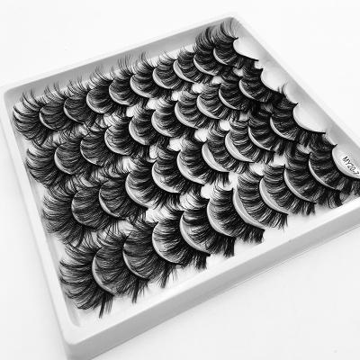 China 3D Mink-Like Mink Lashes 5/8/10 Pairs Natural False Eyelashes Dramatic Cross Cilia Strip Volume Tapered Soft Fluffy Long Lashes for sale