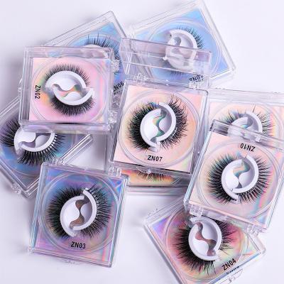 China Dramatic Fake Eye Lashes 3D Mink Lashes High Volume Soft Mink Eyelashes Thick Natural Long Lashes Artificial Fiber Lashes for sale