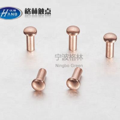 China Electrical Copper Electrical Contact Bimetal Contacts Product NINGBO GREEN SILVER ALLOY SOLID CONTACT for sale