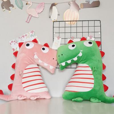 China Hot Custom Heat-transfer Dino Plush Pillow Cute Plush Household Cushions Stuffed Decorations for sale