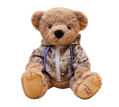 China Creative Promotional Gifts Plush Dolls Customized Logo Handsome Bear With Coat Custom Made High Quality Teddy Bear Plush Toy for sale