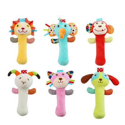 China Baby Accompany Soft Baby Rattles Hand Rattle Educational Cute Funny Rattles Animal Shaped Infant Quilt Toy Colorful for sale