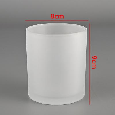 China Home Decor Logo Luxury Custom 8oz 10oz White Thick Empty Frosted Glass Jars 14oz Container Candle Jars With Lid For Candle Making for sale