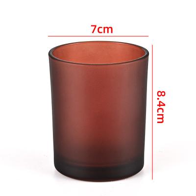 China Wholesale 150ml 100ml 250ml Amber Round Candle Jars Ceramic Home Decor Cupular Empty Glass Candle Jars for sale