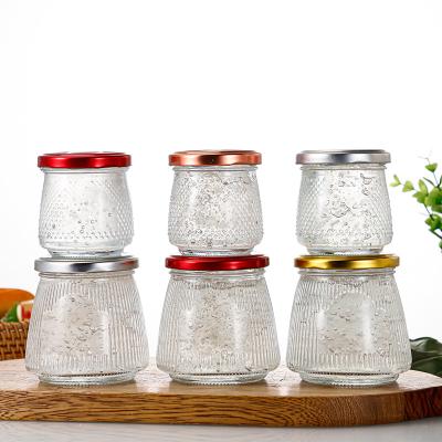 China Factory Direct Food Shot Honey Jam Sauce Bird's Nest Pickle Bottle Food Grade Jam Jar Shaped Glass Bottle For Sale for sale