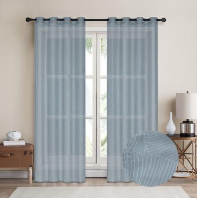 China 2022 Modern Sheer Curtain in Decoration Polyester Chiffon Curtain Office Ready Made Drapes for sale